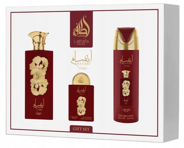 Ansaam Gold zestaw Lattafa EDP 100 ml 20 ml i dezodorant 200 ml